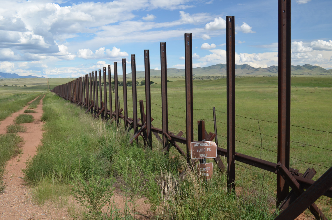 Border fences in Southern Arizona