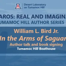 Lawrence Bird and book cover of In the Arms of Saguaros